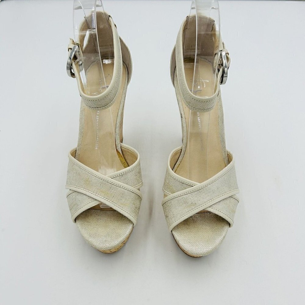 Franco Sarto Artist's Collection Raina Putty Sandal 4.5" Wedge Cork Size 7.5M